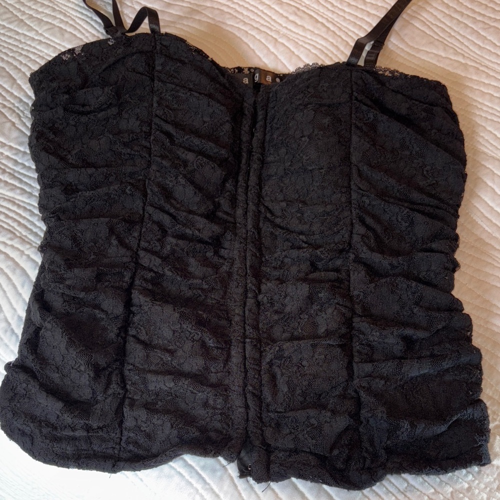 Black Lace Corset Camisole